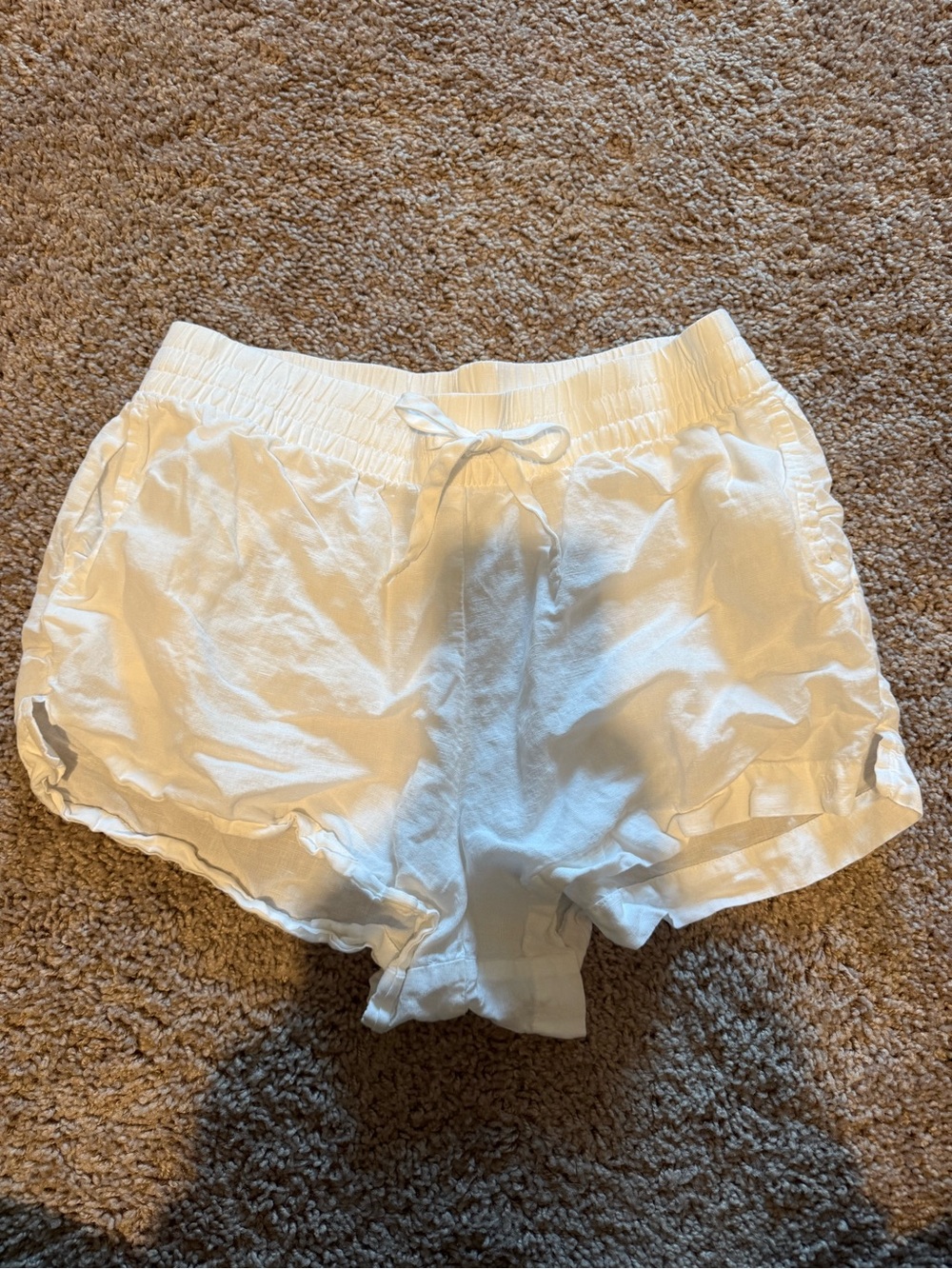 Victoria's Secret White Elastic-Waist Athletic Shorts
